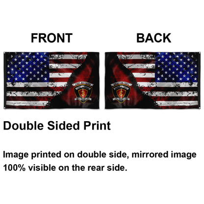 Fyon 1ST Battalion 3RD Marines Stars & Stripes Flag Indoor and outdoor banner