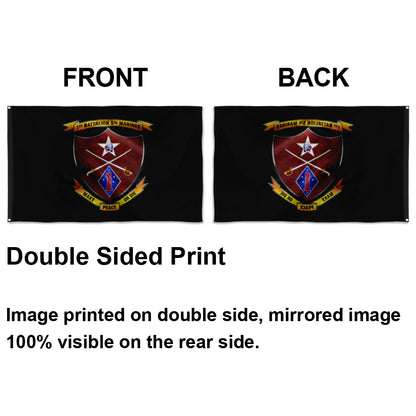Fyon 1ST Battalion 5TH Marines Black Flag Indoor and outdoor banner