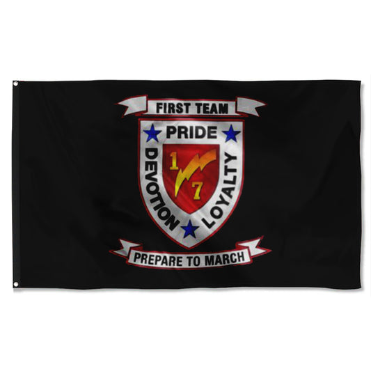 Fyon 1ST Battalion 6TH Marines Black Flag Indoor and outdoor banner