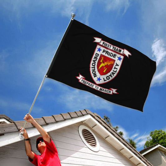 Fyon 1ST Battalion 6TH Marines Black Flag Indoor and outdoor banner