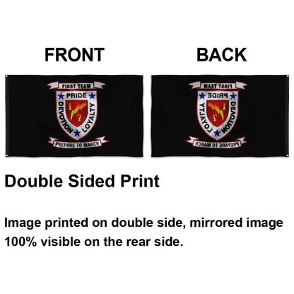 Fyon 1ST Battalion 6TH Marines Black Flag Indoor and outdoor banner