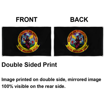 Fyon 1ST Battalion 9TH Marines Black Flag Indoor and outdoor banner