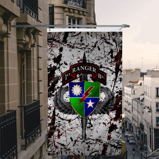 Fyon 1ST Ranger Battalion Splatter Flag Indoor and outdoor banner