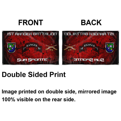 Fyon 1ST Ranger Battalion Sua Sponte Flag Indoor and outdoor banner