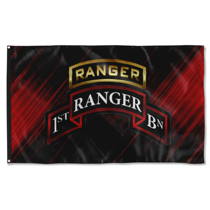 Fyon 1ST Ranger Battalion Tabbed Scroll Flag Indoor and outdoor banner