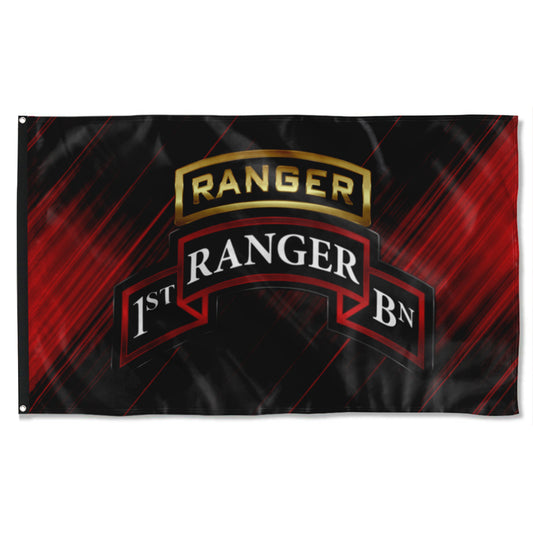 Fyon 1ST Ranger Battalion Tabbed Scroll Flag Indoor and outdoor banner