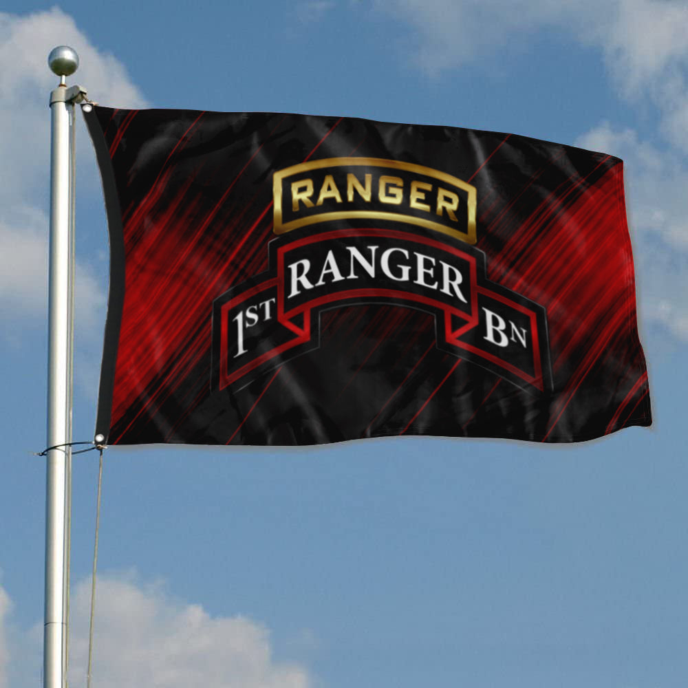 Fyon 1ST Ranger Battalion Tabbed Scroll Flag Indoor and outdoor banner