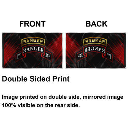 Fyon 1ST Ranger Battalion Tabbed Scroll Flag Indoor and outdoor banner