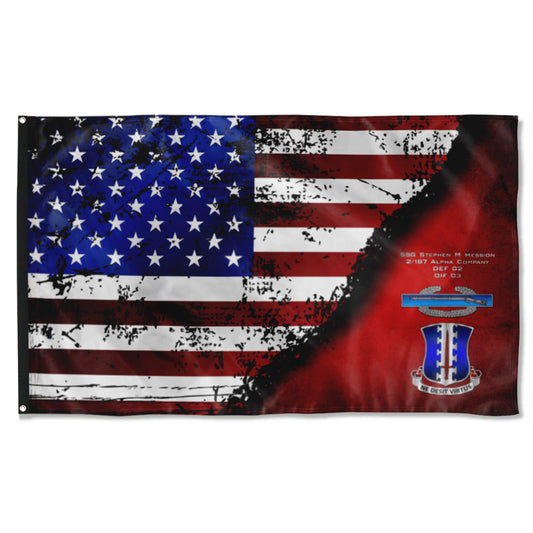 Fyon 2-187 Rakkasans CIB Star & Stripes Flag  Indoor and outdoor banner