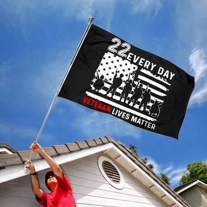 Fyon 22 Every Day Veteran Lives Matter Flag Indoor and outdoor banner 40702