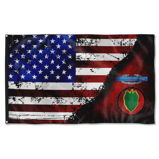 Fyon 24th ID CIB Star & Stripes Flag  Indoor and outdoor banner