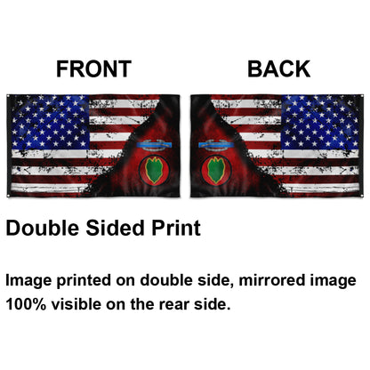 Fyon 24th ID CIB Star & Stripes Flag  Indoor and outdoor banner