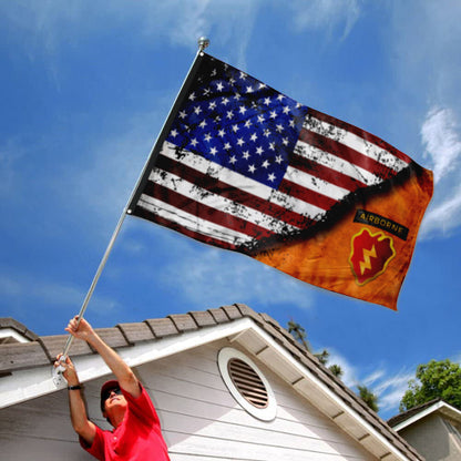 Fyon 25TH ID (Airborne) Stars And Stripes Flag Indoor and outdoor banner