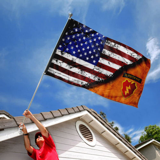 Fyon 25TH ID (Airborne) Stars And Stripes Flag Indoor and outdoor banner