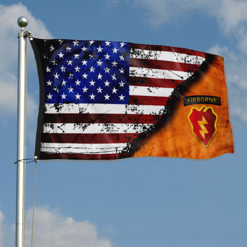 Fyon 25TH ID (Airborne) Stars And Stripes Flag Indoor and outdoor banner