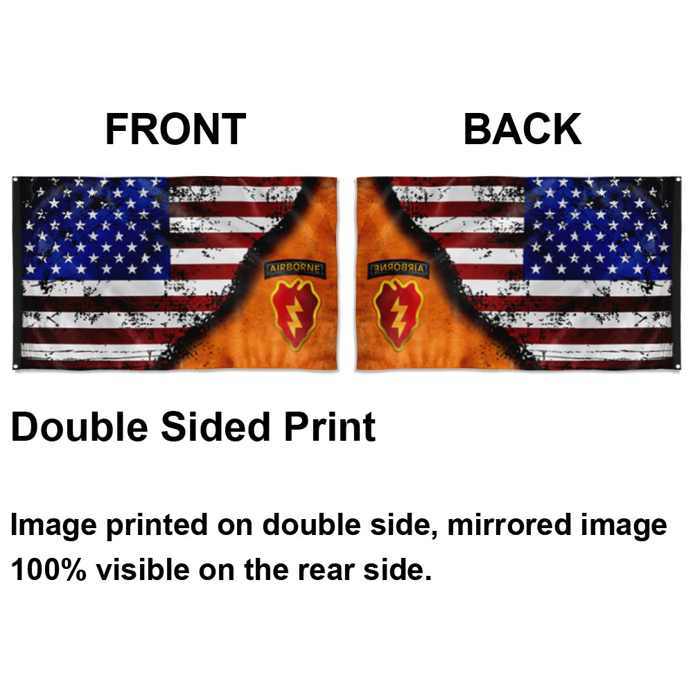 Fyon 25TH ID (Airborne) Stars And Stripes Flag Indoor and outdoor banner