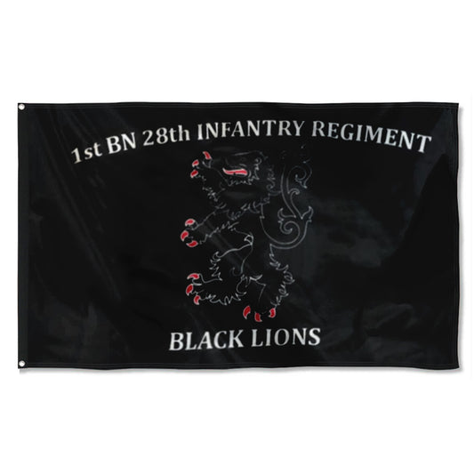 Fyon 28th IN. Black Lions Flag Indoor and outdoor banner
