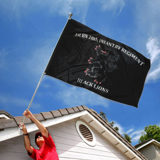 Fyon 28th IN. Black Lions Flag Indoor and outdoor banner