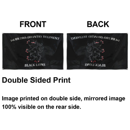 Fyon 28th IN. Black Lions Flag Indoor and outdoor banner