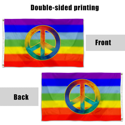 Fyon Rainbow Peace Flag Indoor and outdoor banner 01