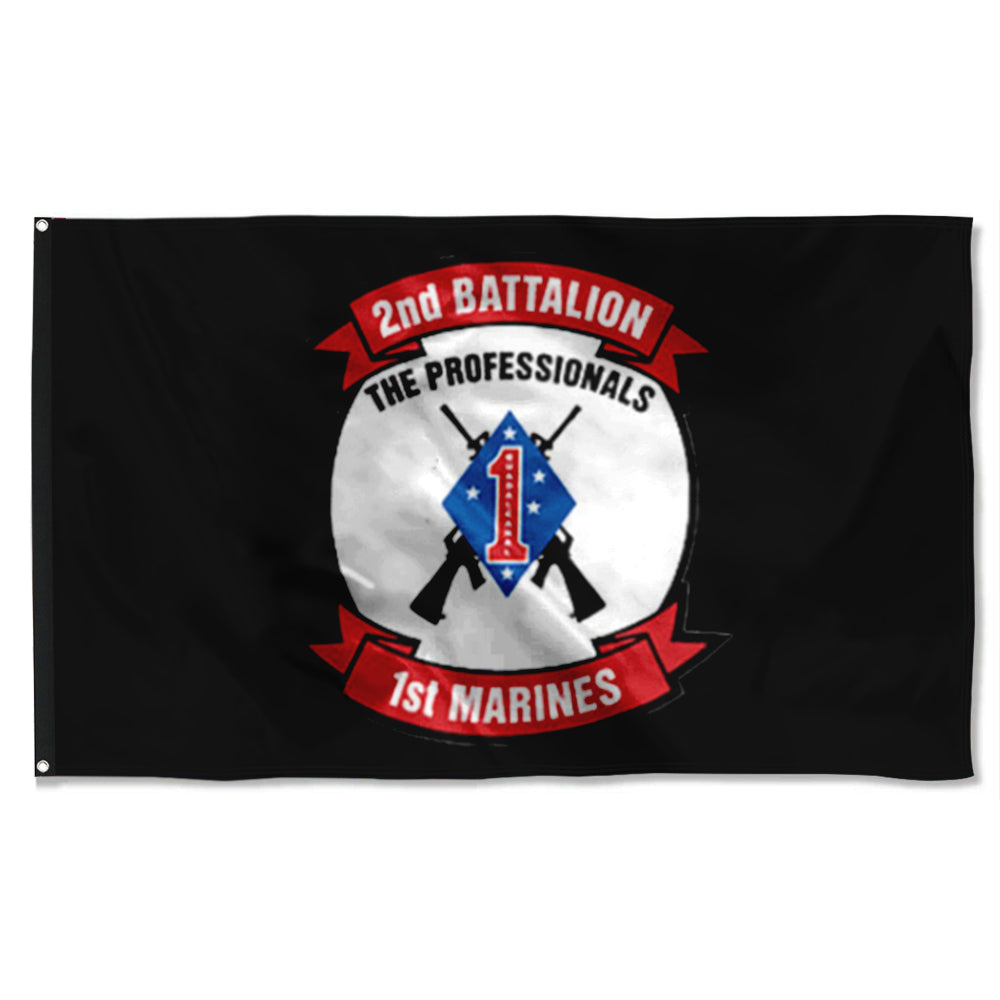 Fyon 2ND Battalion 1ST Marines Black Flag Indoor and outdoor banner