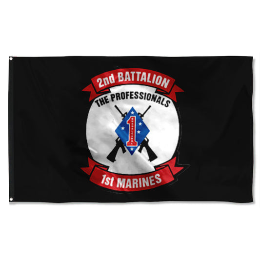 Fyon 2ND Battalion 1ST Marines Black Flag Indoor and outdoor banner