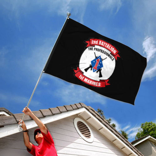 Fyon 2ND Battalion 1ST Marines Black Flag Indoor and outdoor banner