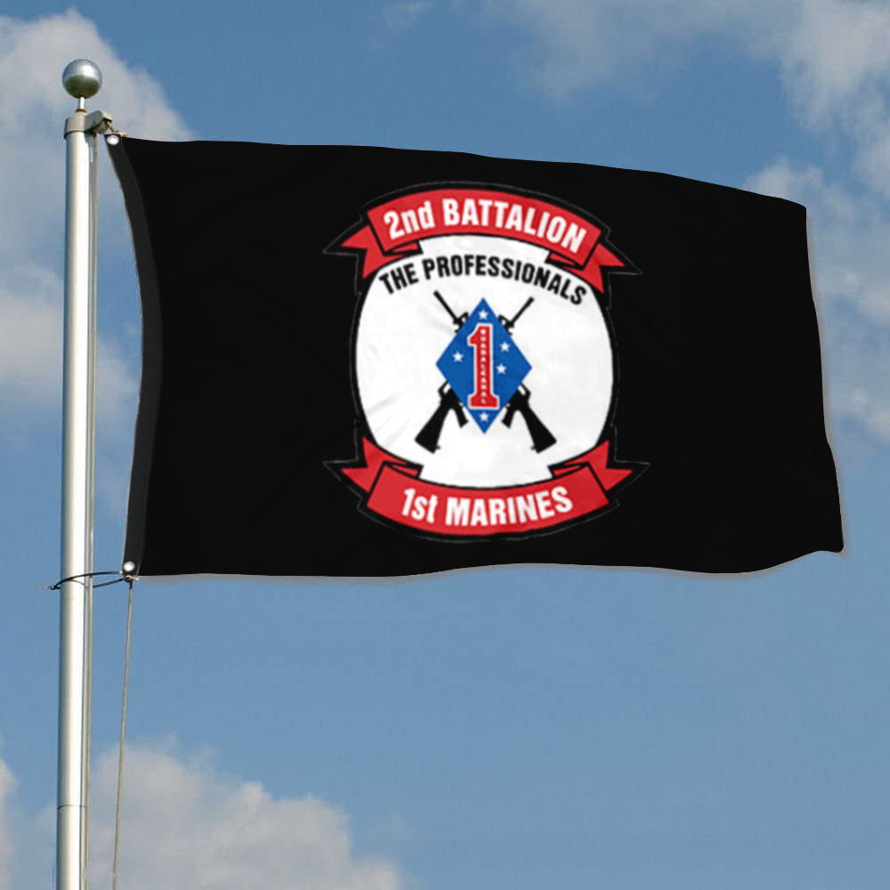 Fyon 2ND Battalion 1ST Marines Black Flag Indoor and outdoor banner