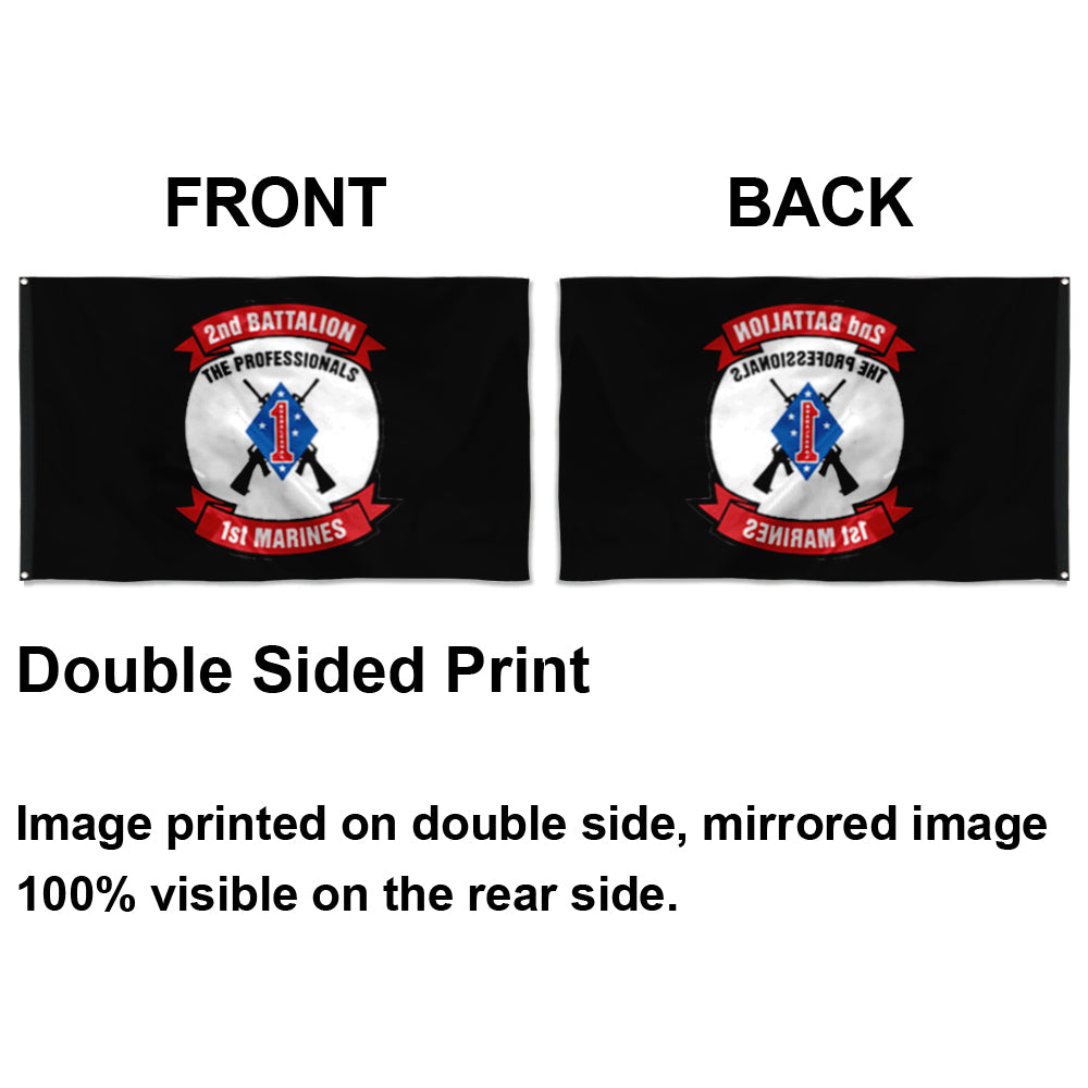 Fyon 2ND Battalion 1ST Marines Black Flag Indoor and outdoor banner