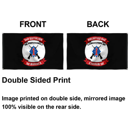 Fyon 2ND Battalion 1ST Marines Black Flag Indoor and outdoor banner