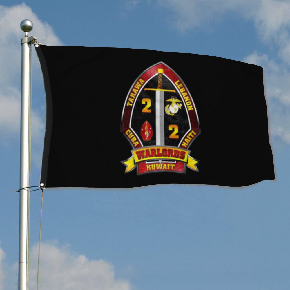 Fyon 2ND Battalion 2ND Marines Black Flag Indoor and outdoor banner