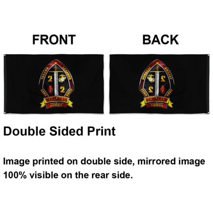 Fyon 2ND Battalion 2ND Marines Black Flag Indoor and outdoor banner