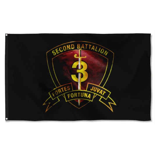 Fyon 2ND Battalion 3RD Marines Black Flag Indoor and outdoor banner