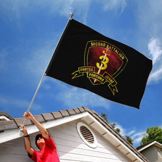 Fyon 2ND Battalion 3RD Marines Black Flag Indoor and outdoor banner