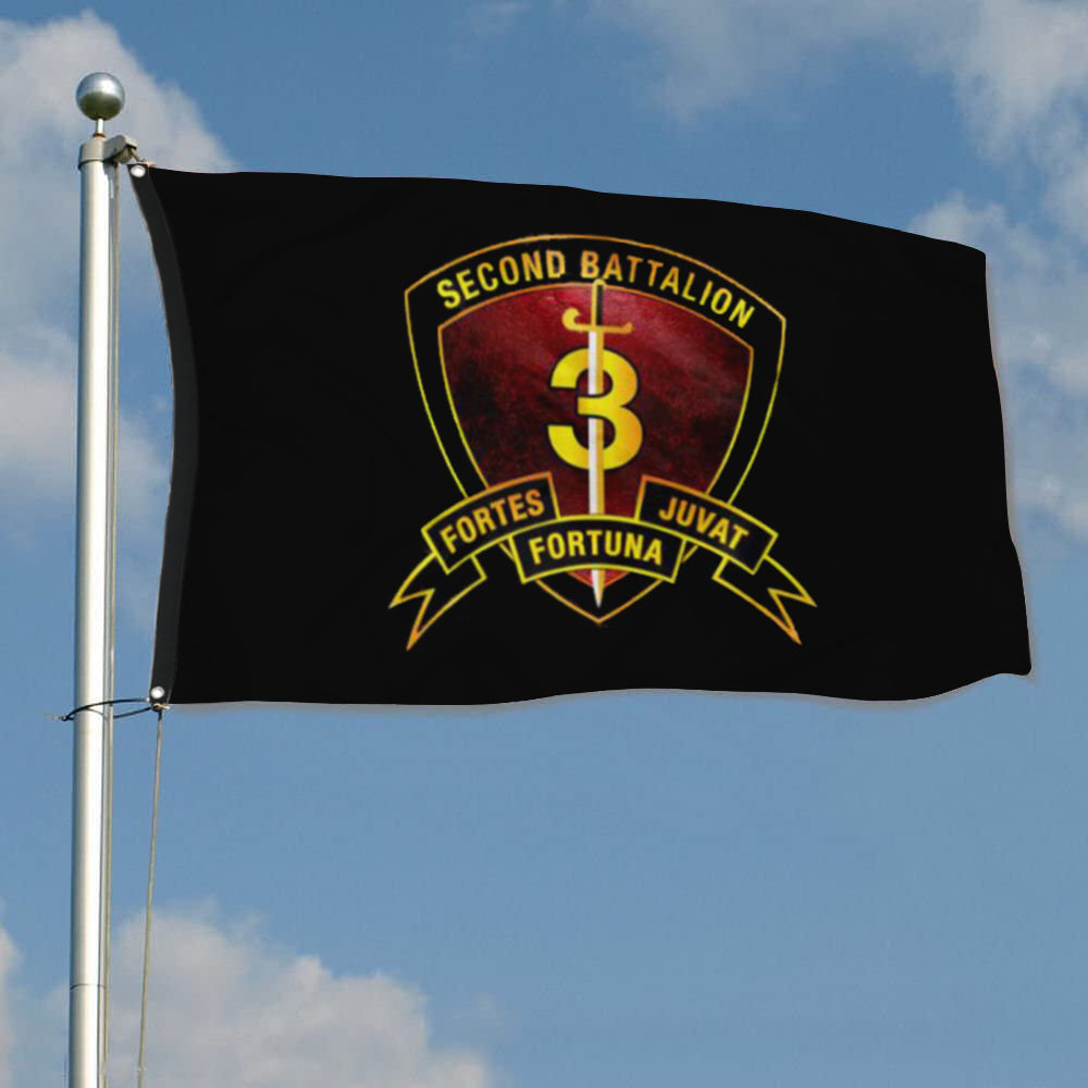 Fyon 2ND Battalion 3RD Marines Black Flag Indoor and outdoor banner