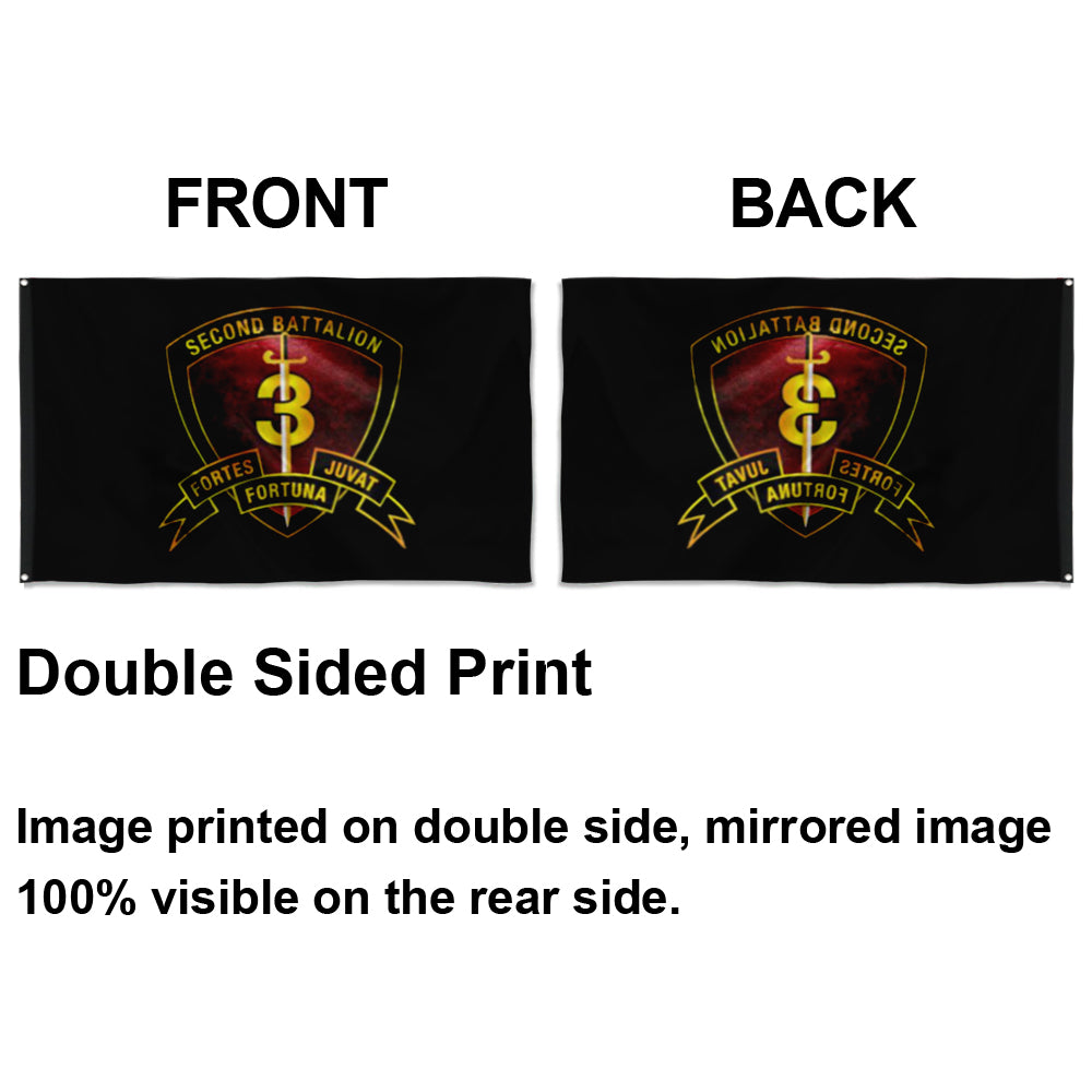 Fyon 2ND Battalion 3RD Marines Black Flag Indoor and outdoor banner
