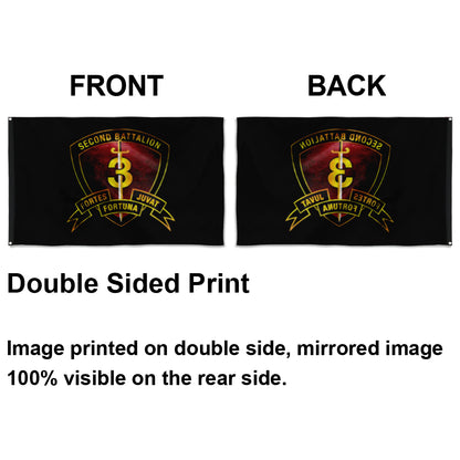 Fyon 2ND Battalion 3RD Marines Black Flag Indoor and outdoor banner