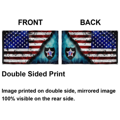 Fyon 2ND ID Stars And Stripes Flag Indoor and outdoor banner