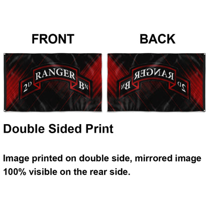 Fyon 2ND Ranger Battalion Scroll Flag Indoor and outdoor banner
