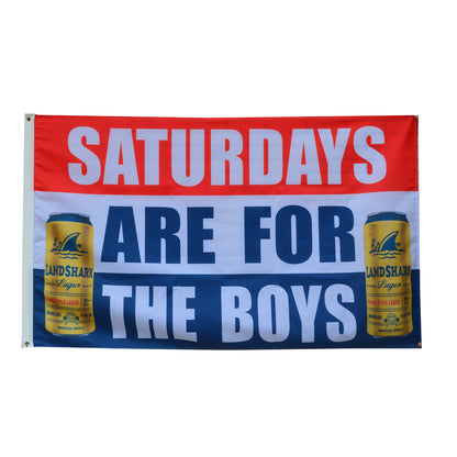 Fyon Saturdays are for the Boys Landshark Beer Flag Banner Man Cave 3x5ft