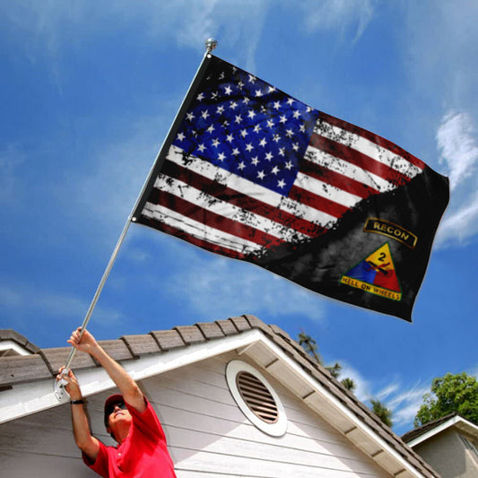 Fyon 2nd Recon Hell On Wheels Star & Stripes Flag  Indoor and outdoor banner