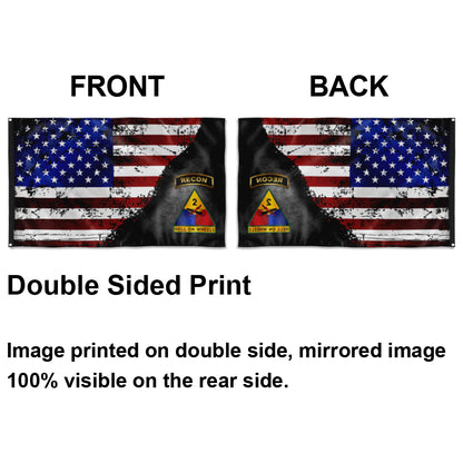 Fyon 2nd Recon Hell On Wheels Star & Stripes Flag  Indoor and outdoor banner