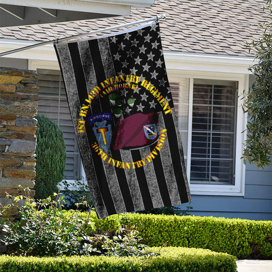 Fyon 36th Airborne Div Beret Mass Tac Maroon 1-143rd Infantry Welcom Flag  Indoor and outdoor banner