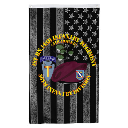 Fyon 36th Airborne Div Beret Mass Tac Maroon 1-143rd Infantry Welcom Flag  Indoor and outdoor banner