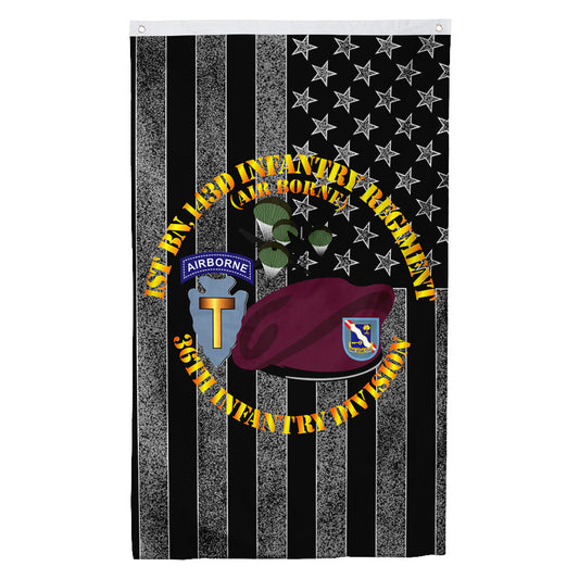 Fyon 36th Airborne Div Beret Mass Tac Maroon 1-143rd Infantry Welcom Flag  Indoor and outdoor banner