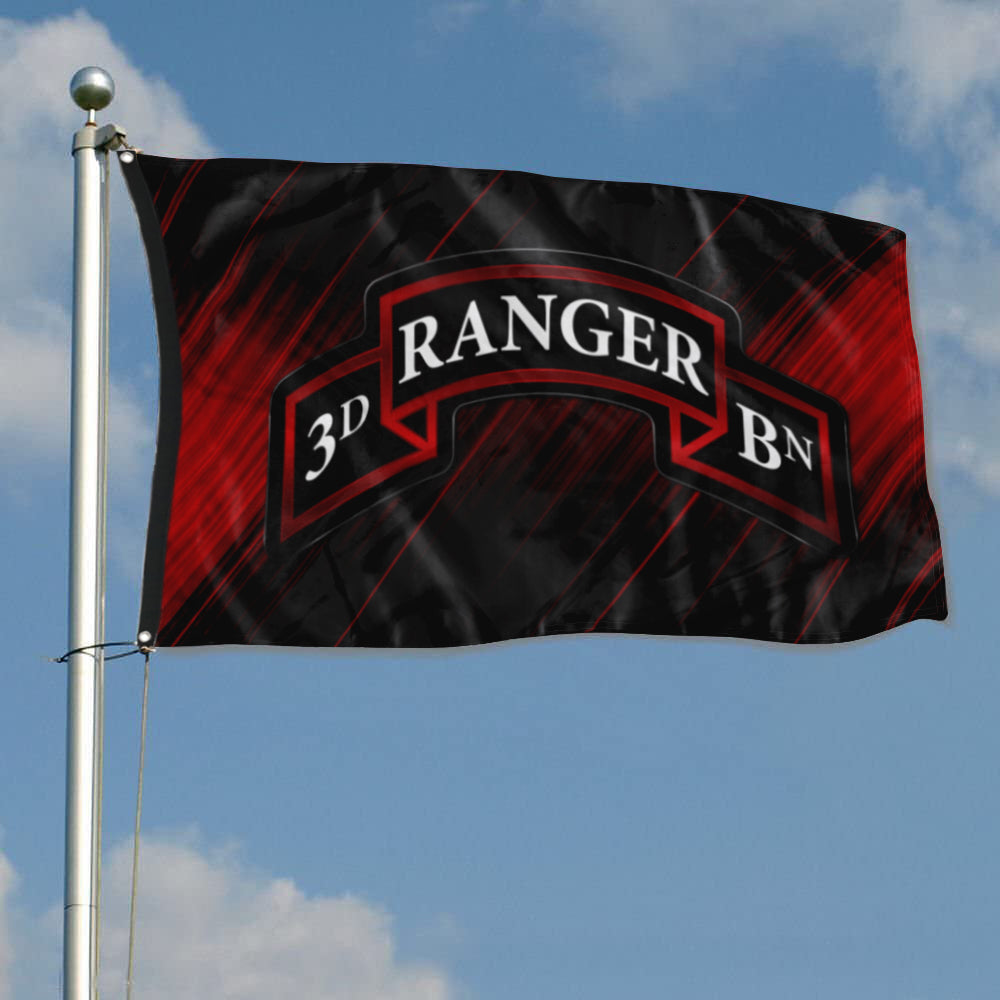 Fyon 3RD Ranger Battalion Scroll Flag Indoor and outdoor banner