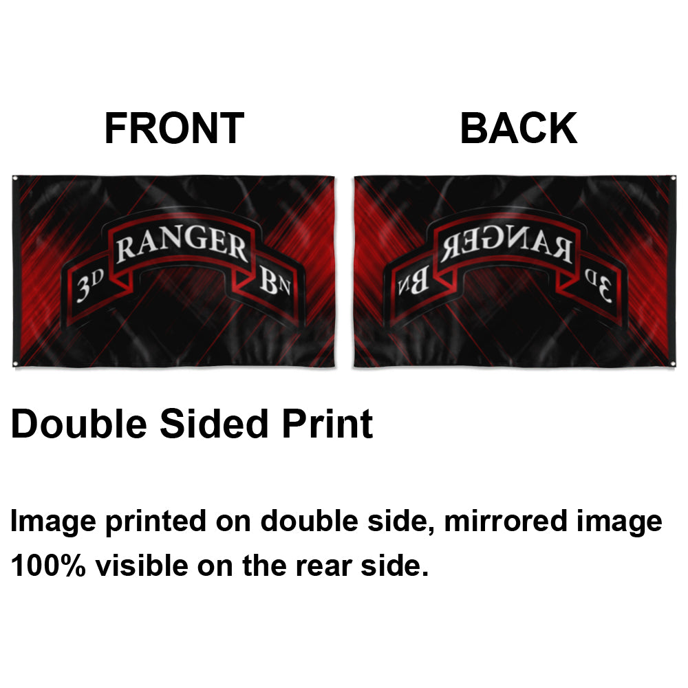 Fyon 3RD Ranger Battalion Scroll Flag Indoor and outdoor banner
