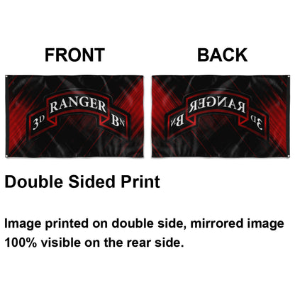 Fyon 3RD Ranger Battalion Scroll Flag Indoor and outdoor banner