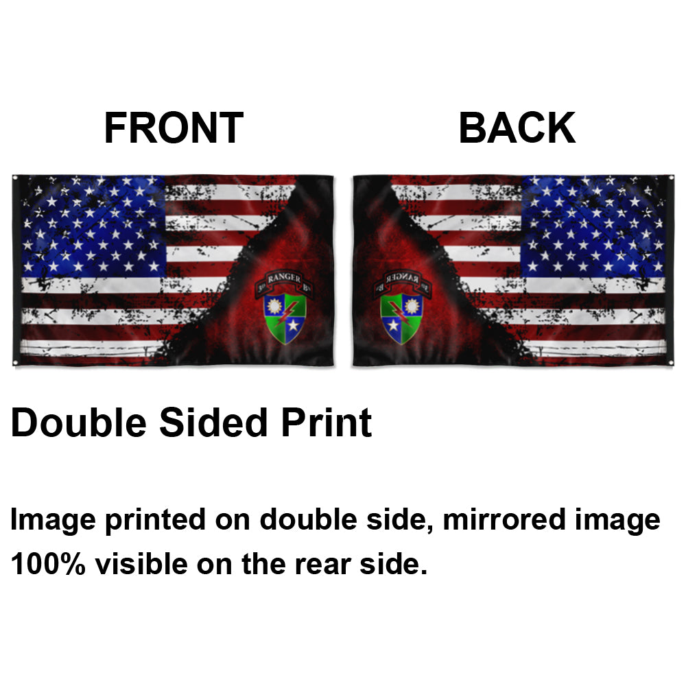 Fyon 3RD Ranger Battalion Stars and Stripes Flag Indoor and outdoor banner