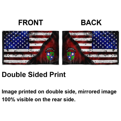 Fyon 3RD Ranger Battalion Stars and Stripes Flag Indoor and outdoor banner